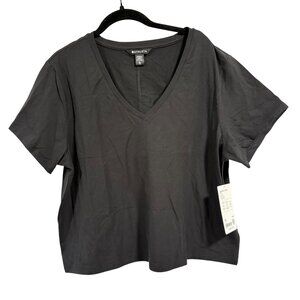 Athleta Essential V-Neck Black Tee Size XL NWT